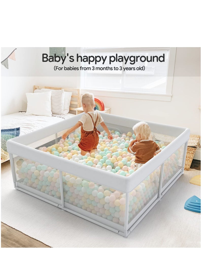 Baby Fence Small Baby Playpen Baby's Play Yard Baby and Toddler's Play Fence Toddler's Play Fence in Apartment Baby Activity Play Fence Extra Large Baby Play Yard 1.2*1.2m Grey