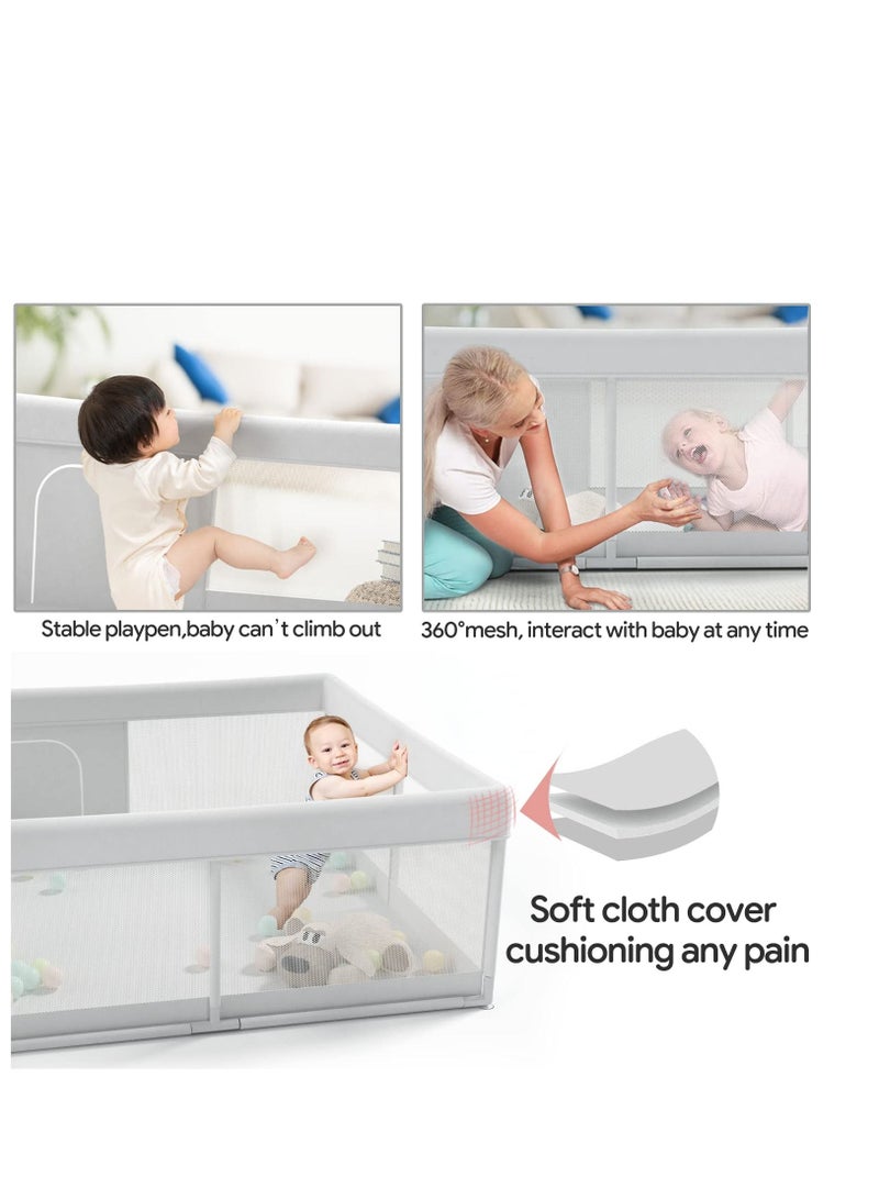 Baby Fence Small Baby Playpen Baby's Play Yard Baby and Toddler's Play Fence Toddler's Play Fence in Apartment Baby Activity Play Fence Extra Large Baby Play Yard 1.2*1.2m Grey
