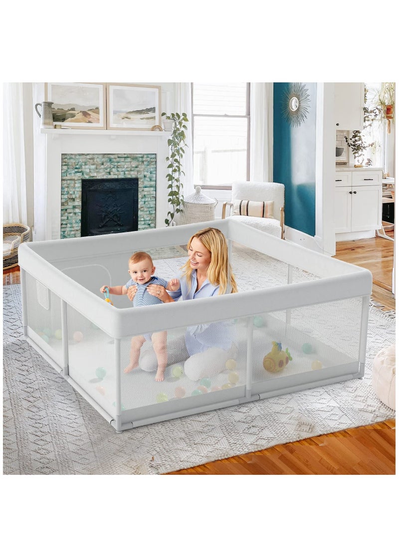 Baby Fence Small Baby Playpen Baby's Play Yard Baby and Toddler's Play Fence Toddler's Play Fence in Apartment Baby Activity Play Fence Extra Large Baby Play Yard 1.2*1.2m Grey