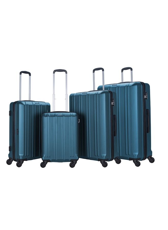 4 Pack Of Hardside Spinner Number Locked Luggage Trolley