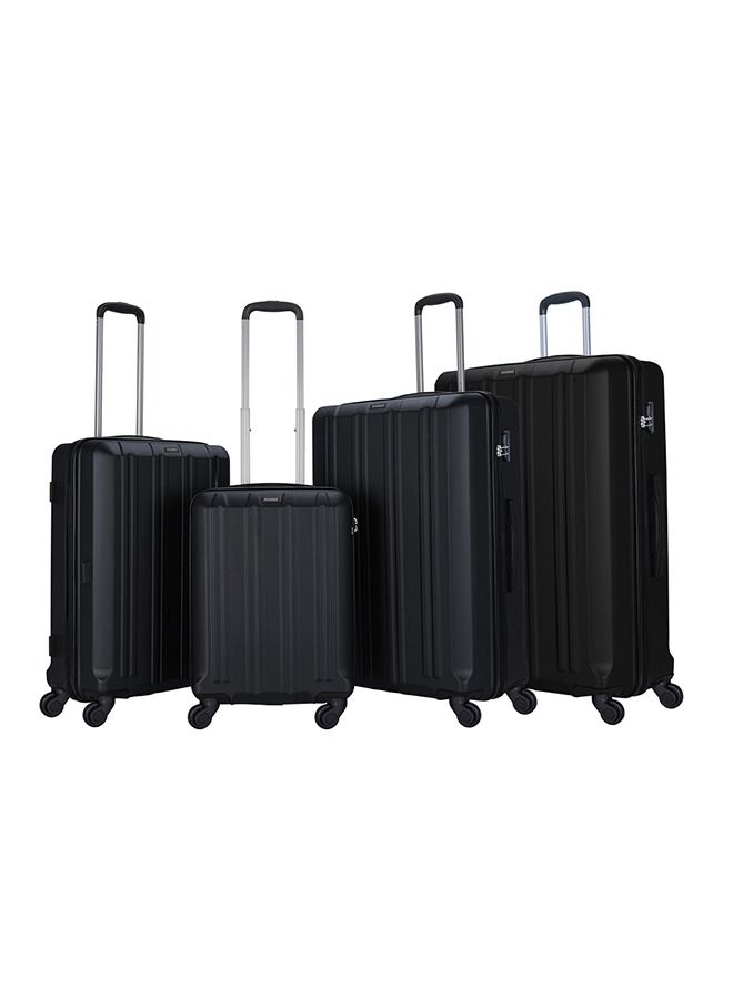 4 Pack Of Hardside Spinner Number Locked Luggage Trolley