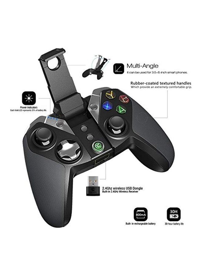 Wireless Gaming Controller For Android/ Ios/ Pc/ Nintendo Switch With Phone Bracket, Bluetooth Mobile Gamepad For Apple Arcade Mfi Game