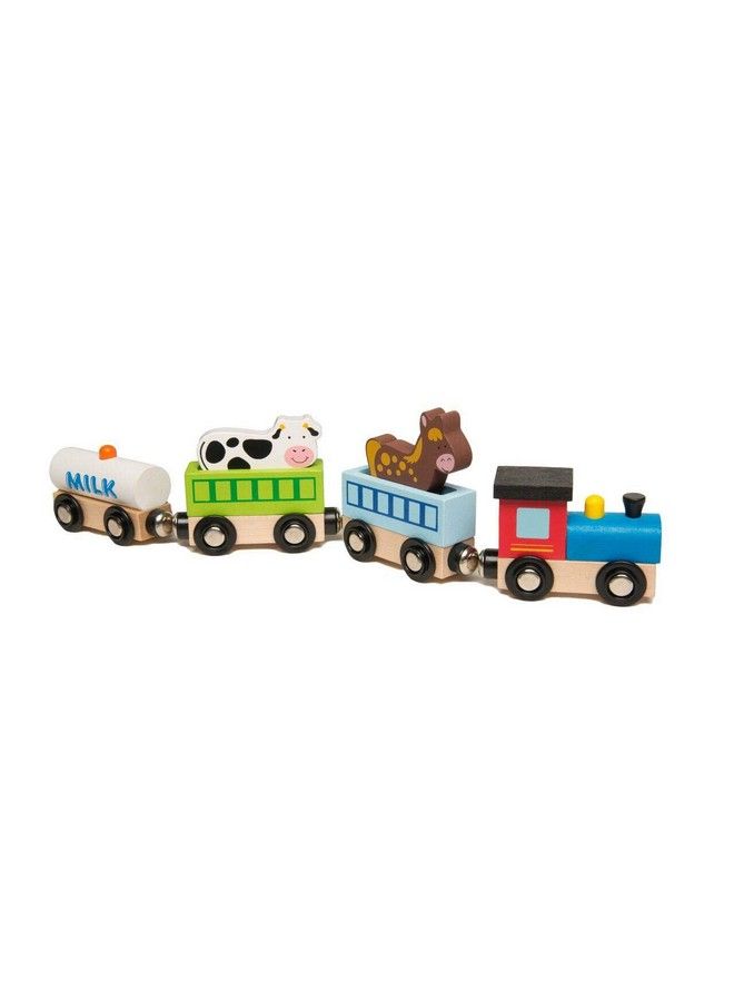 Wood Toy Train Playset Animal Farm Train