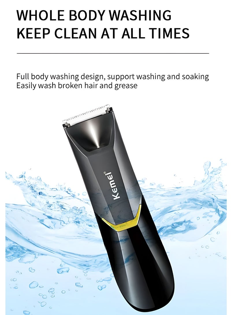 Kemei Professional Body Hair Trimmer For Men & Women KM-3208 With LED Light USB Fast Charging Ceramic Blade Heads Waterproof Wet Dry Suitable For Body Private Part Shaving