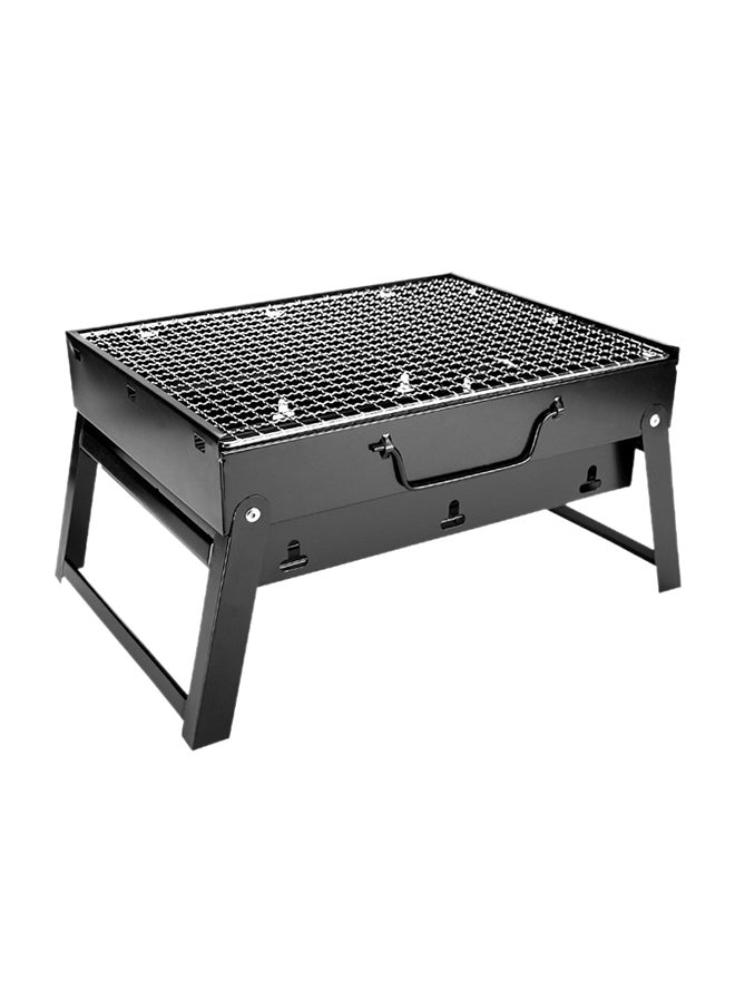 Stainless Steel Folding BBQ Charcoal Grill Black 43x29x24centimeter