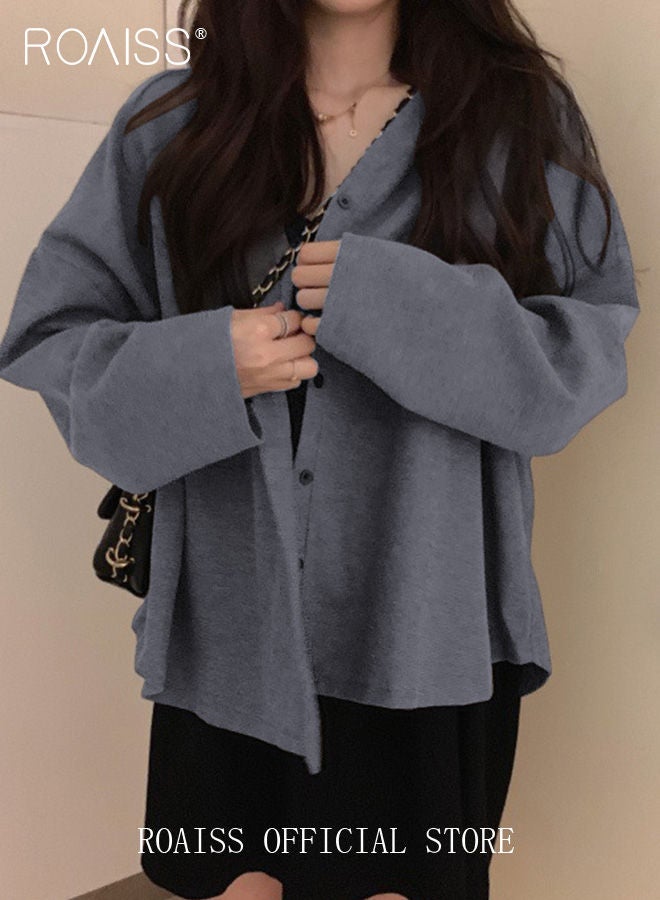 Women Ice Silk Long-Sleeved Cardigan Casual Regular-Fit Long-Sleeved Top Women's Solid Color Cardigan Women's Casual Versatile Ice Silk Knitted Sunscreen Clothing