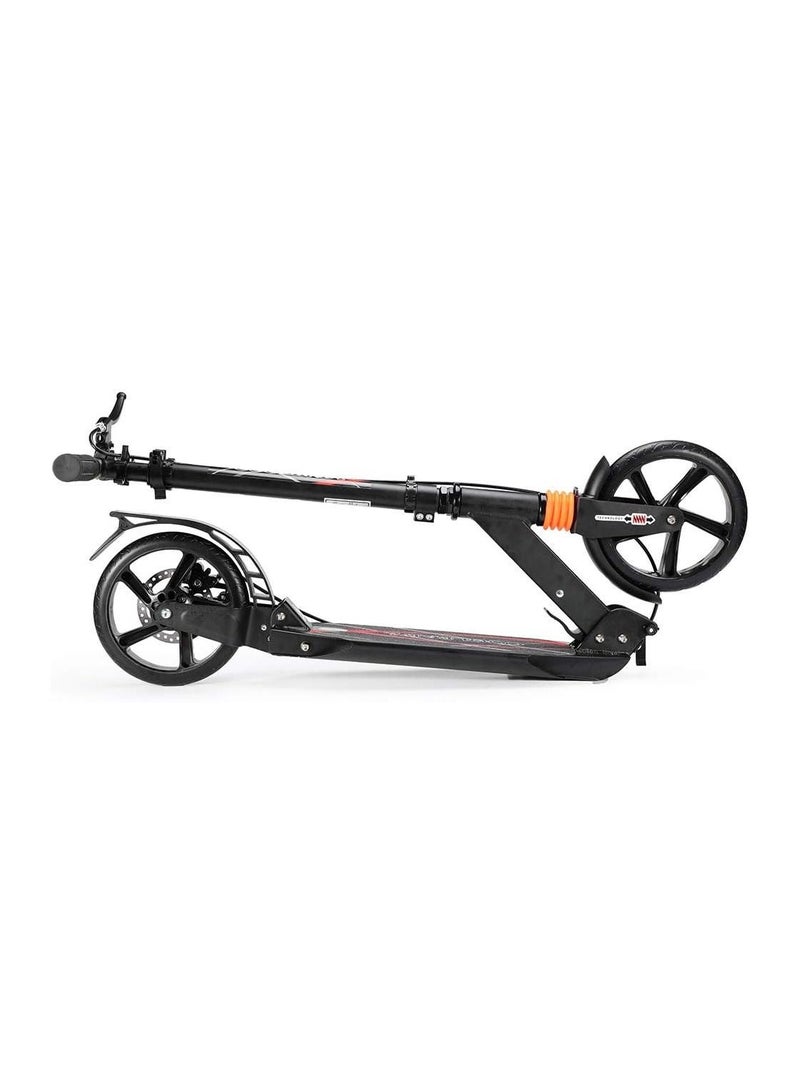 Non-Electric Folding Scooter with Disc Brakes  2 Large Wheels  Front and Rear Shock Absorption System