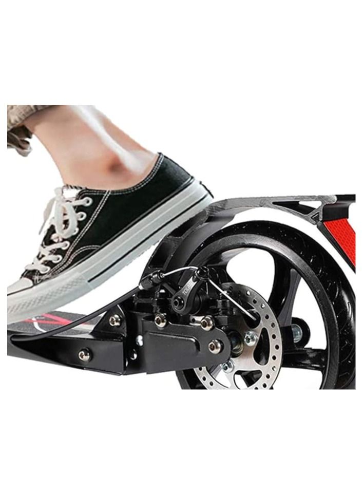 Non-Electric Folding Scooter with Disc Brakes  2 Large Wheels  Front and Rear Shock Absorption System