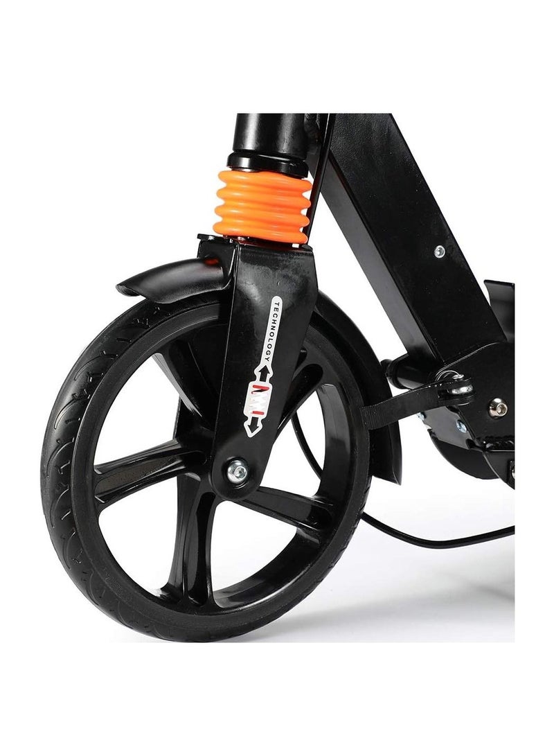 Non-Electric Folding Scooter with Disc Brakes  2 Large Wheels  Front and Rear Shock Absorption System