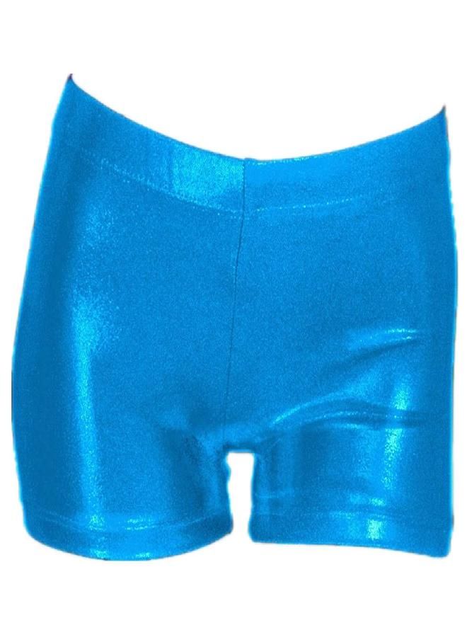 ZIZI Children Sparkle Dance Tumbling Athletic Gymnastics Blue Short 4-16Years, 130CM(9-10Years)