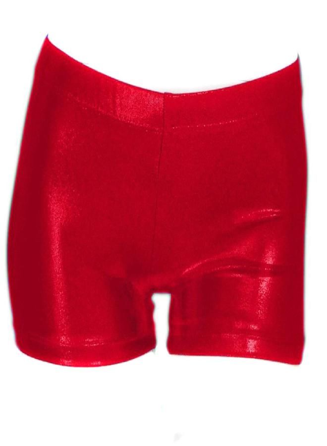 ZIZI Little Big Girls Sparkle Dance Tumbling Athletic Gymnastics Red Short,140CM(11-12Years)