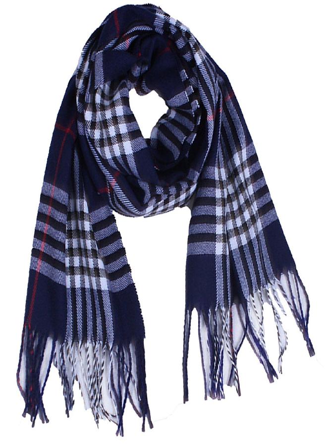 Wander Agio Kids Scarf Warm Shawls Large Scarves Parent-child Scarf Child Plaid Scarfs Dark Blue
