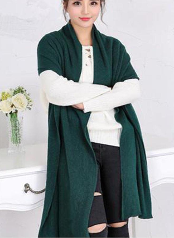 Wander Agio Women's Warm Long Shawl Winter Scarfs Large Scarf Pure Color Dark Green