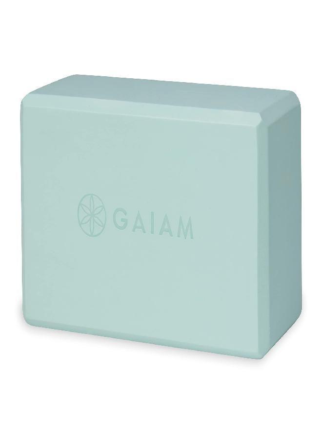 Gaiam Yoga Block - Supportive Latex-Free EVA Foam Soft Non-Slip Surface for Yoga, Pilates, Meditation (Cool Mint)