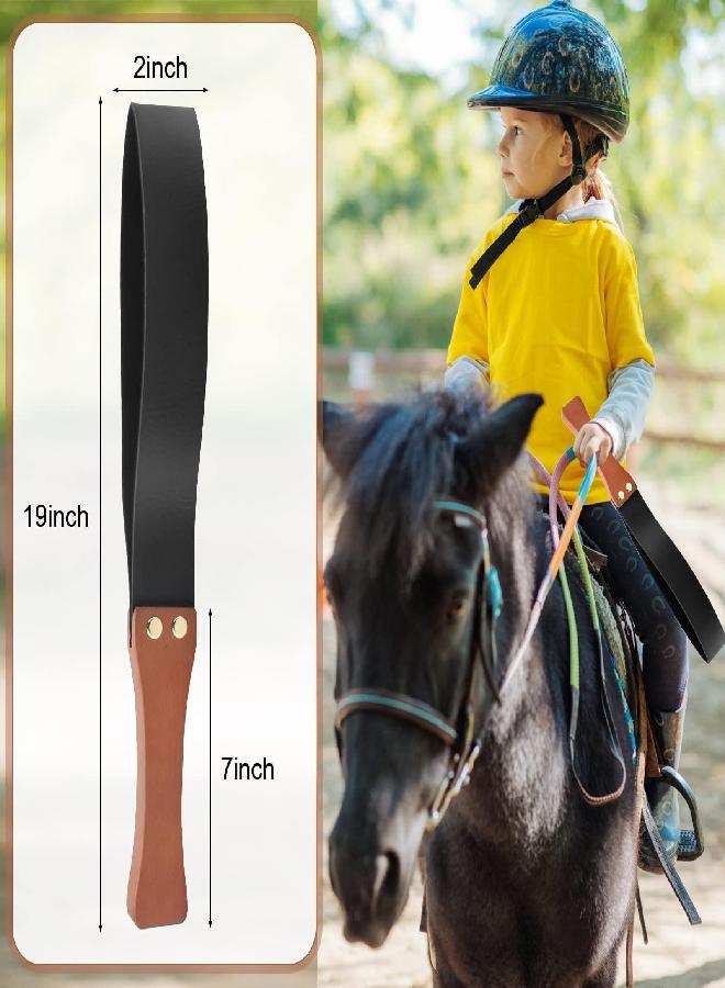 Riding Crop for Horses, 19'' Equestrianism Riding Crops with Anti-Slip Wooden Handle (Black)
