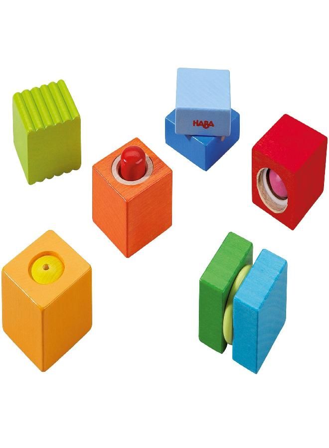HABA Fun with Sounds Wooden Discovery Blocks with Acoustic Sounds (Made in Germany), 1-2 Years, 6 pieces