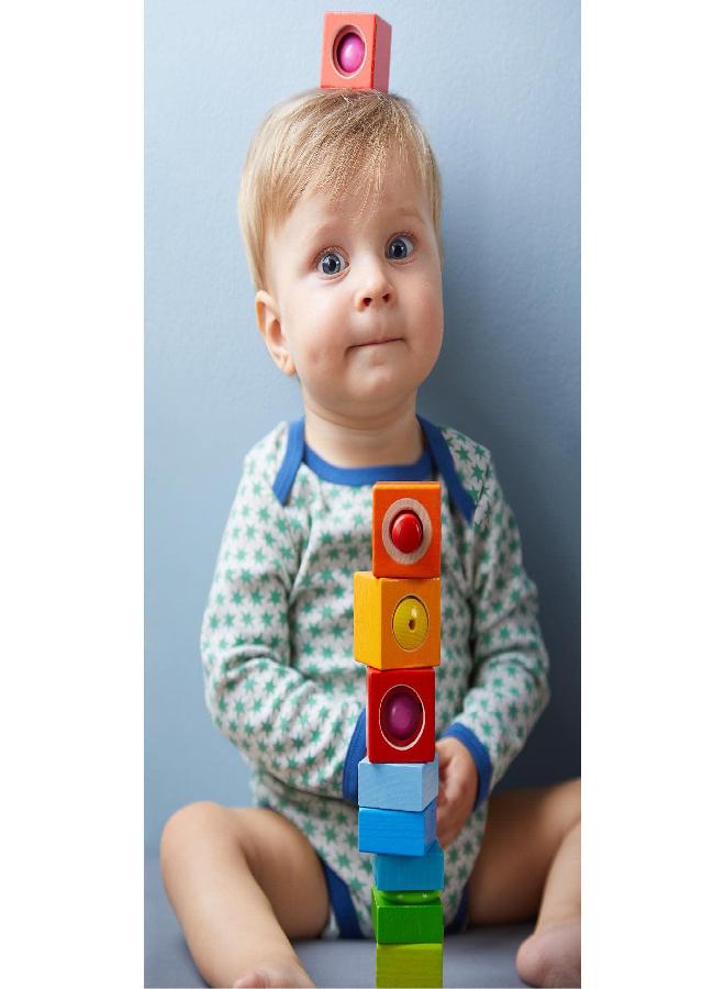 HABA Fun with Sounds Wooden Discovery Blocks with Acoustic Sounds (Made in Germany), 1-2 Years, 6 pieces
