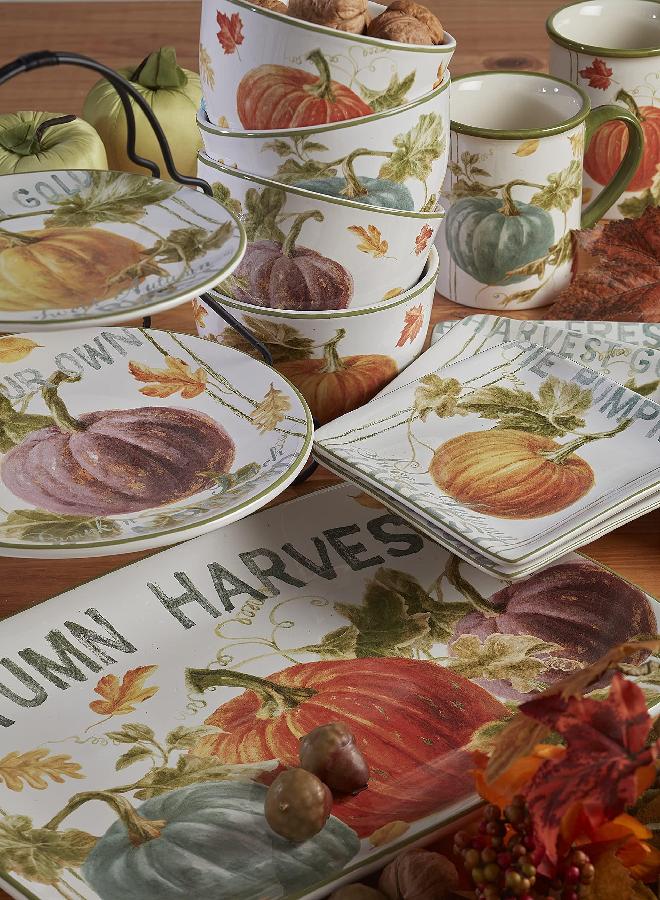 Certified International Autumn Harvest 16 oz. Mugs, Set of 4, 4 Count (Pack of 1), Multicolor
