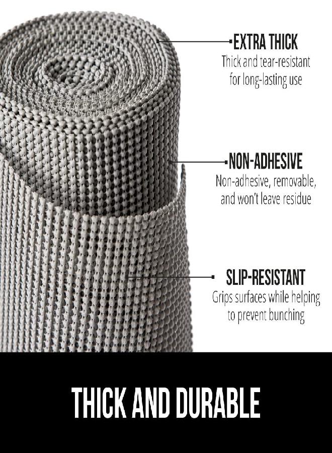 Gorilla Grip Drawer and Shelf Liner, Strong Grip, Non Adhesive Easiest Install Mat, 12 in x 20 FT, Durable Organization Liners, Kitchen Cabinets Drawers Cupboards, Bathroom Storage Shelves, Gray