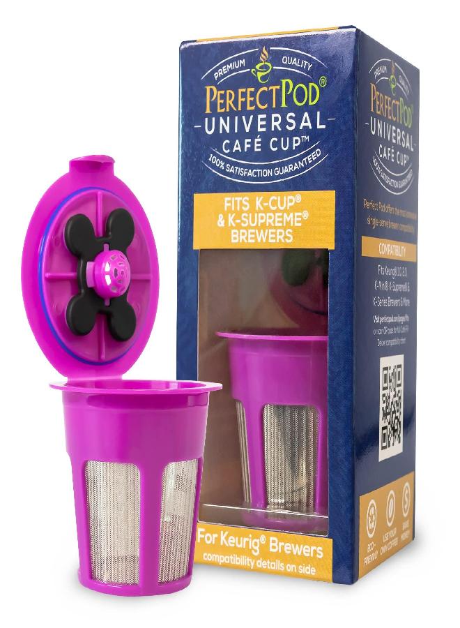 Perfect Pod Universal Café Cup Reusable Coffee Filter Compatible with both Single Stream and Supreme Multi-Stream Keurig Brewers