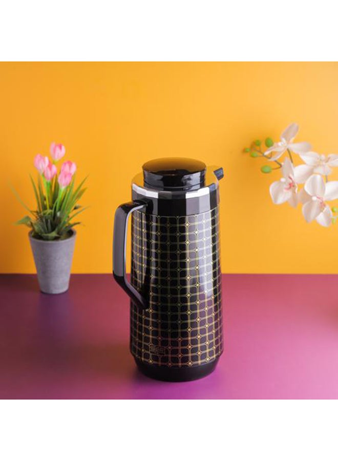 Portable And Leak Proof Double Wall Vacuum Flask With Lid Black 1.6Liters