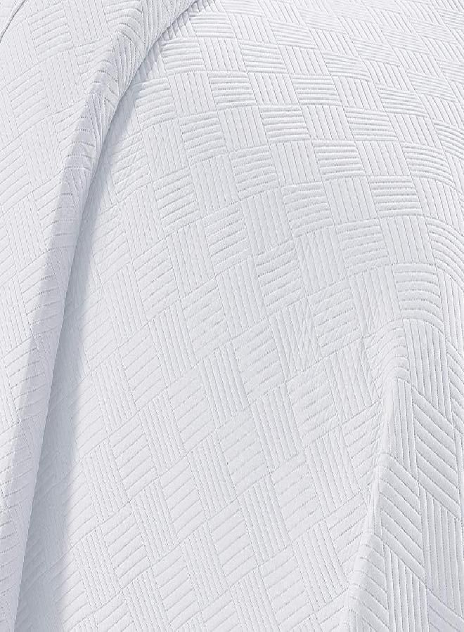 Linen Plus Luxury Oversized Coverlet Embossed Bedspread Set Solid White King/California King Bed Cover New # Ashley
