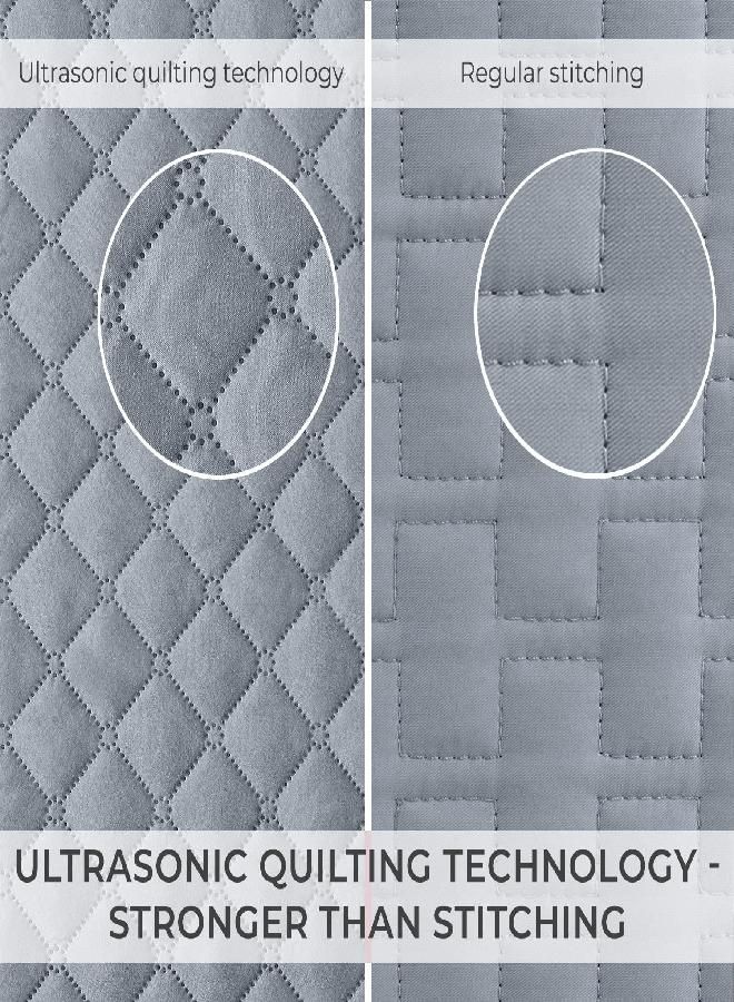 Mellanni Bedspread Coverlet Set - Twin Bedding Cover with Sham - Ultrasonic Quilting Technology - 2 Piece Twin Size Quilt Set - Bedspreads & Coverlets (Twin, Medallion Zen)