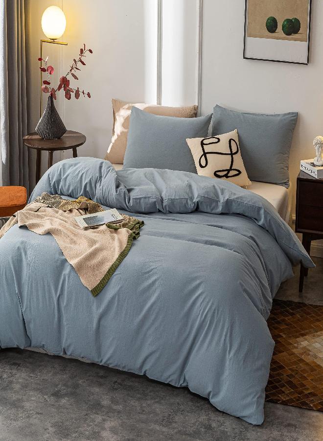 Modern Threads Down Alternative Microfiber Quilted Reversible Comforter & Duvet Insert - Soft, Comfortable Alternative to Goose Down - Bedding for All Seasons Blue Coral/Oatmeal Full/Queen