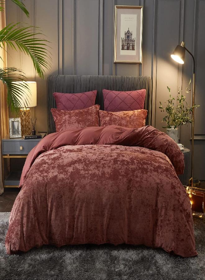 PHF Truly Velvet Duvet Cover Set King Size, 3pcs Ultra Soft Breathable Comforter Cover Set, Luxury Cozy Flannel Duvet Cover with Pillow Shams Bedding Collection, 104