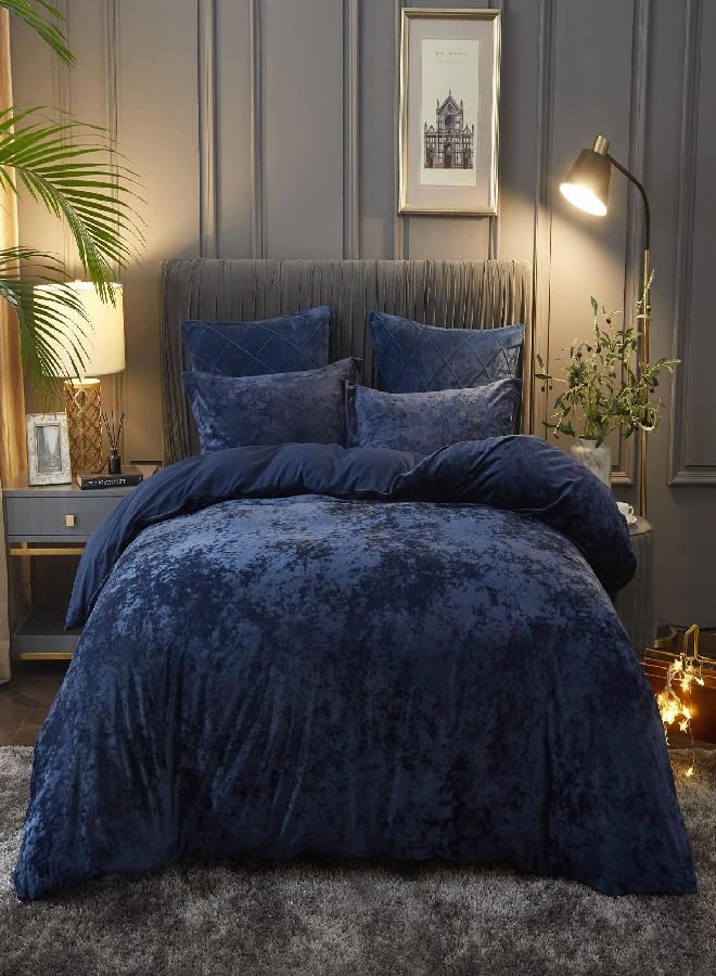 PHF Truly Velvet Duvet Cover Set King Size, 3pcs Ultra Soft Breathable Comforter Cover Set, Luxury Cozy Flannel Duvet Cover with Pillow Shams Bedding Collection, 104