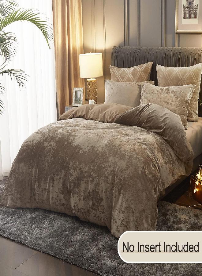 PHF Truly Velvet Duvet Cover Set King Size, 3pcs Ultra Soft Breathable Comforter Cover Set, Luxury Cozy Flannel Duvet Cover with Pillow Shams Bedding Collection, 104