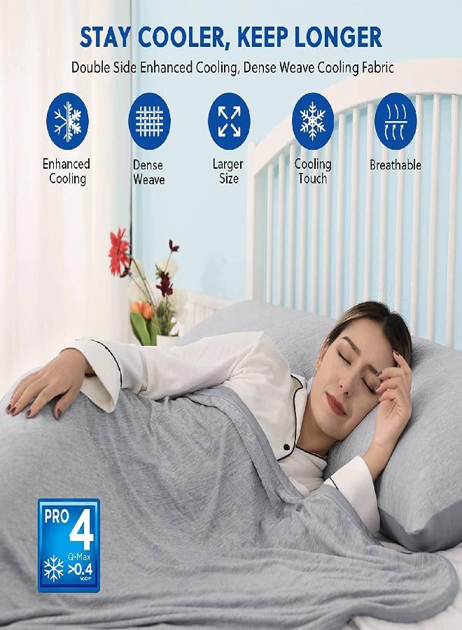 HOMFINE Cooling Blankets for Hot Sleepers - Summer Blanket Thin Lightweight Breathable Soft Double Side Enhanced Cooling Blanket for Bed Couch Sofa, Keep Cool for Night Sweats (Grey, 108 x 90 inches)
