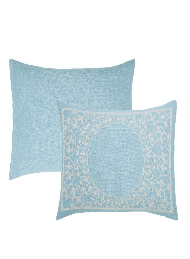 SUPERIOR Cotton Blend Bedspread Set, Includes Oversized Bedspread and 1 Matching Pillow Sham, Light Weight Blanket, Bedding Decor, Jacquard Vintage Floral Mandala, Lyron Collection, Twin, Aqua