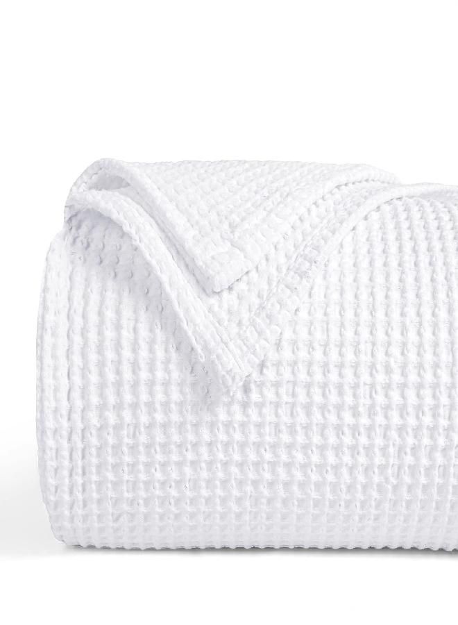 PHF 100% Cotton Waffle Weave Blanket King Size 104