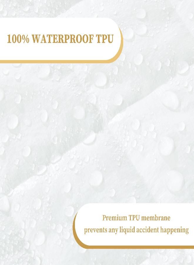 Quilted Fitted Full Mattress Pad Cover, Waterproof Mattress Protector, Deep Pocket Elastic Fits Up to 21'', Breathable Soft Alternative Filling Mattress Pad