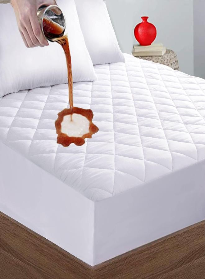 Quilted Fitted Full Mattress Pad Cover, Waterproof Mattress Protector, Deep Pocket Elastic Fits Up to 21'', Breathable Soft Alternative Filling Mattress Pad