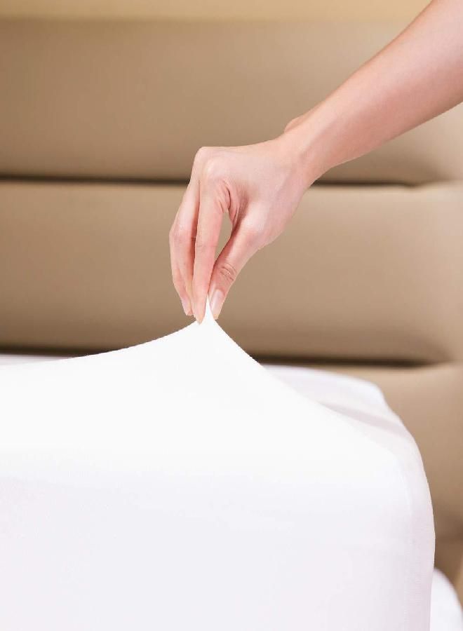 COSMOPLUS Fitted Sheet Twin Fitted Sheet Only（No Flat Sheet or Pillow Shams）,4 Way Stretch Micro-Knit,Snug Fit,Wrinkle Free,for Standard Mattress and Air Bed Mattress from 8” Up to 10”,White
