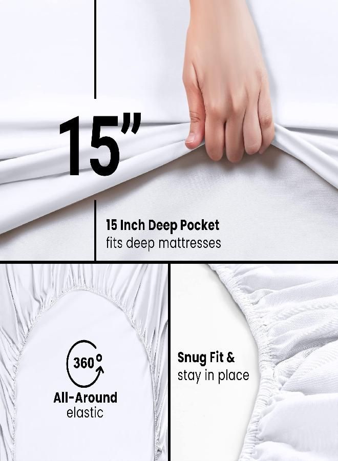 Utopia Bedding Full Fitted Sheet - Bottom Sheet - Deep Pocket - Soft Microfiber -Shrinkage and Fade Resistant-Easy Care -1 Fitted Sheet Only (White)