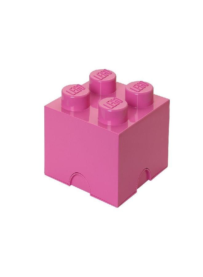 LEGO Storage Brick With 4 Knobs, in Medium Pink
