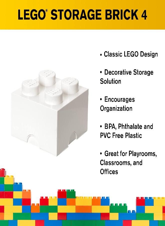 LEGO Storage Brick With 4 Knobs, in White