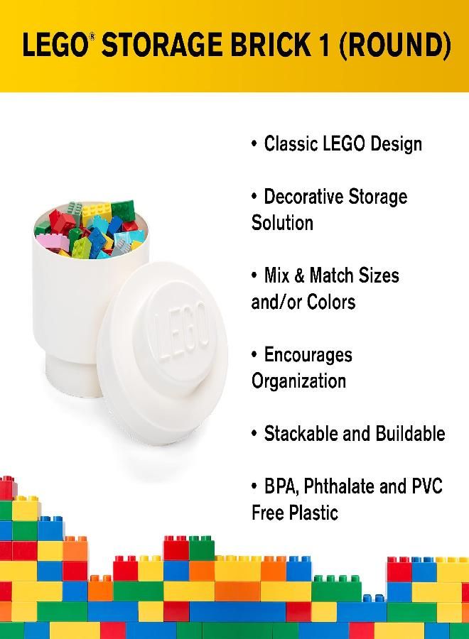 LEGO Round Brick with 1 Knob, in White