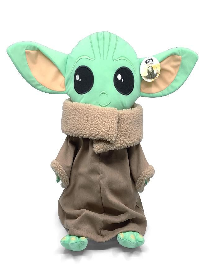 Jay Franco Star Wars The Mandalorian Stylized The Child Plush Stuffed Pillow Buddy Featuring Baby Yoda Grogu - Super Soft Polyester Microfiber, 16 inch