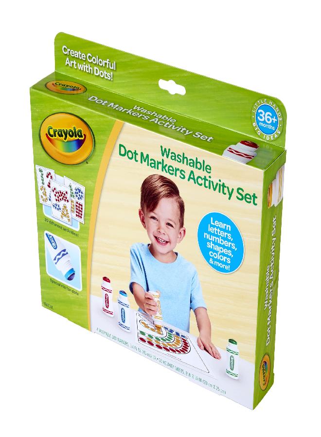Crayola Washable Dot Markers Activity Set, Educational Gift for Kids, 3, 4, 5, 6