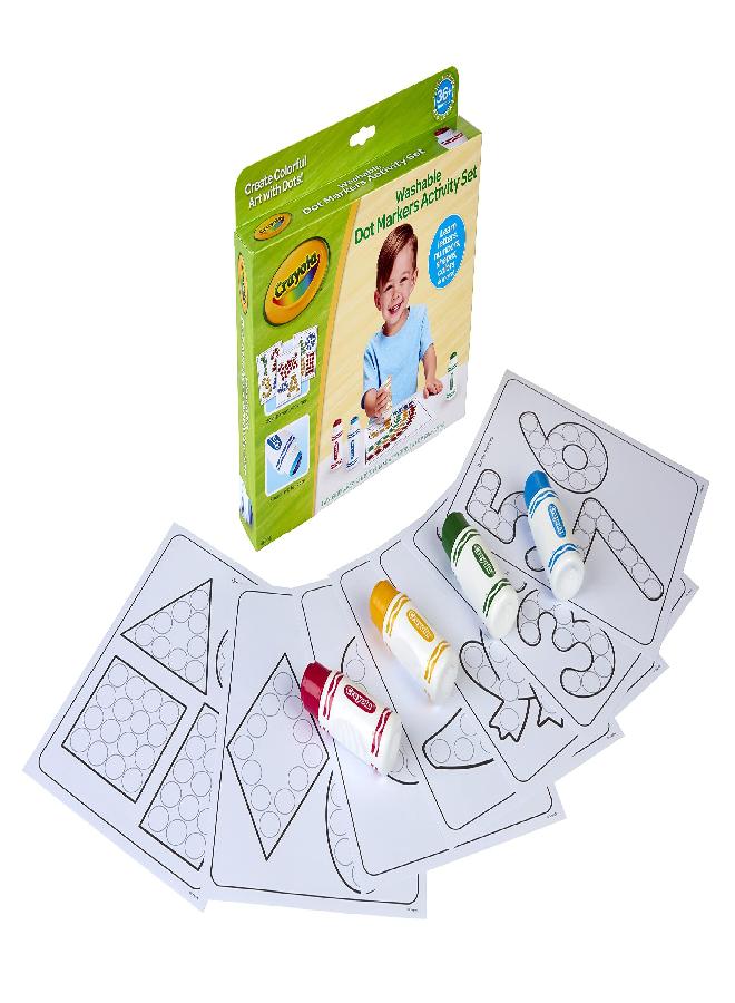 Crayola Washable Dot Markers Activity Set, Educational Gift for Kids, 3, 4, 5, 6