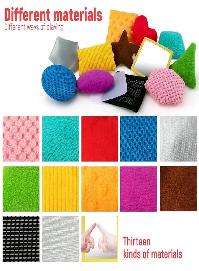 Texture Sensory Bean Bags,Toddler Sensory Toys for Babies,Preschool Toys Set of 13 Beanbags, Shape Sensory Bean Bags with Storage Bag,Develop Fine Motor & Sensory Play for Newborns’ Early Learning