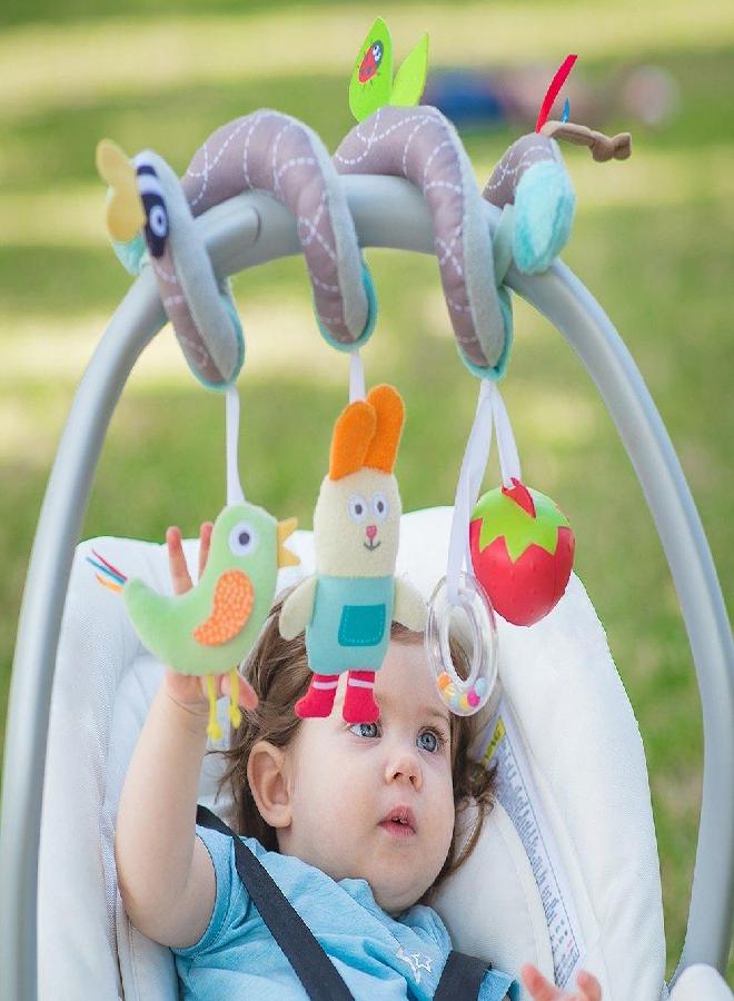 Taf Toys Garden Spiral | Baby’s Fun Accessory for Car Seat & Pram Etc, Hanging Rattling Toys, Easier Parenting, Keeps Your Baby Happy, Ideal Gift, Soother Strawberry Shape Case, for Easier Outdoors