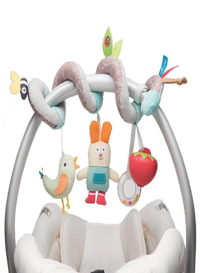 Taf Toys Garden Spiral | Baby’s Fun Accessory for Car Seat & Pram Etc, Hanging Rattling Toys, Easier Parenting, Keeps Your Baby Happy, Ideal Gift, Soother Strawberry Shape Case, for Easier Outdoors