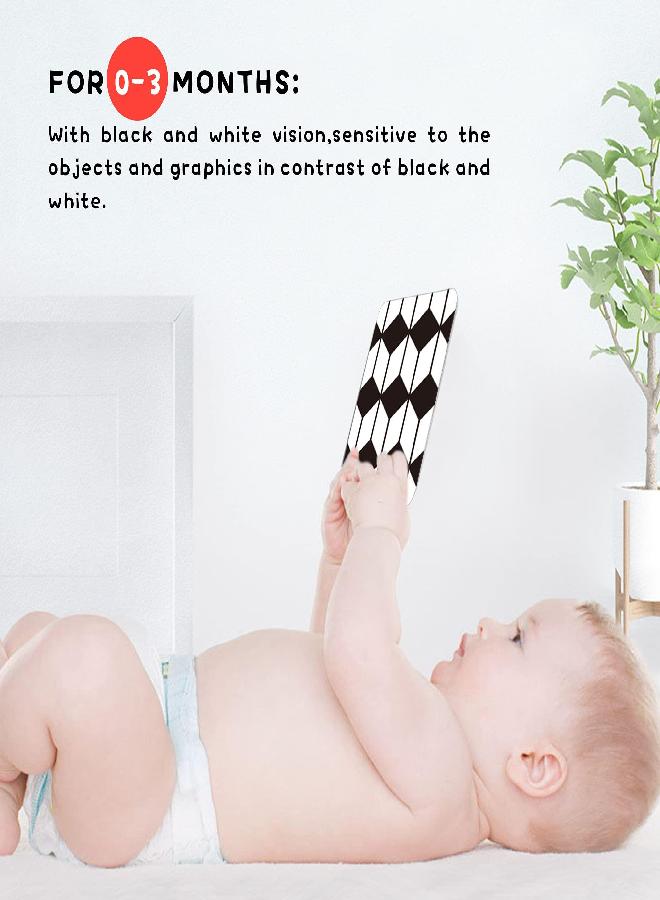 Baby Flash Cards 0-3-6-12-36 Months, Infant Baby Toys 0-3-6-12 Months Newborn Tummy Time Toys Visual Stimulation Cards, 80 PCs 160 Page,4 Sets for Different Age