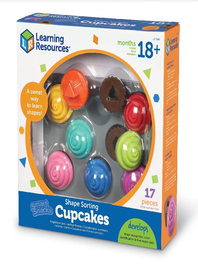 Learning Resources Smart Snacks Shape Sorting Cupcakes,17 Pieces, Ages 18 Months+, Fine Motor, Color & Shape Recognition