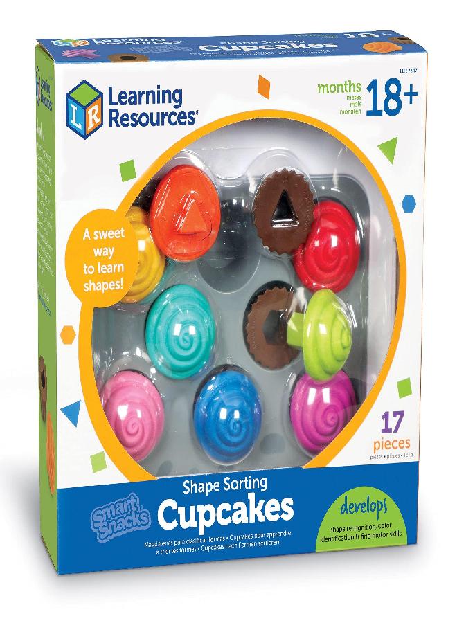 Learning Resources Smart Snacks Shape Sorting Cupcakes,17 Pieces, Ages 18 Months+, Fine Motor, Color & Shape Recognition